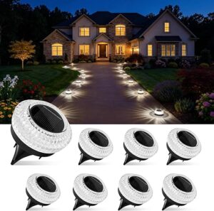 Solar Ground Lights Outdoor 8 Pack IP67