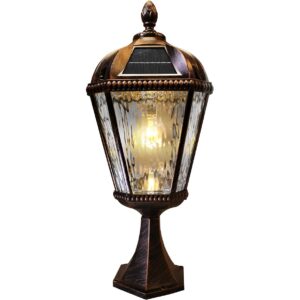 Gama Sonic Royal Bulb Solar Post Light with Pier Base bronze