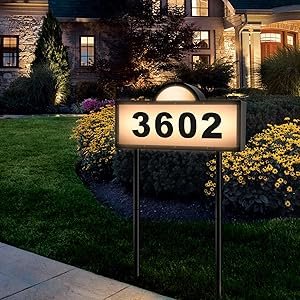 Solar Address Signs for Yard Solar Powered