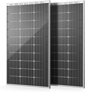 HQST 100W 12V Monocrystalline Solar Panel 2-Pack