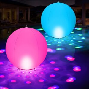 2026 Floating Pool Lights Solar Powered 15-Inch Inflatable