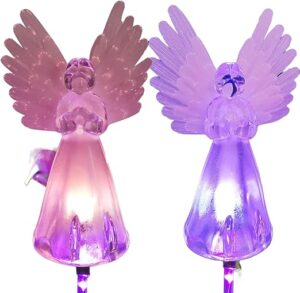 JOBOSI Solar Angel Lawn Lights 2-Pack