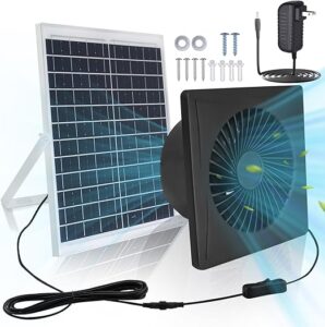 KingMiKi 25W Solar Exhaust Fan for Chicken Coop