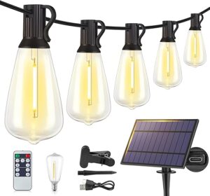 Larkvue 48FT Solar String Lights with Remote Control