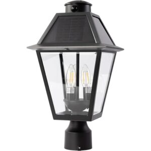 LUTEC Solar Lamp Post Light Outdoor Dusk to Dawn