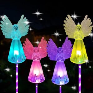 MIBUNG Solar Angel Stake Lights 4-Pack