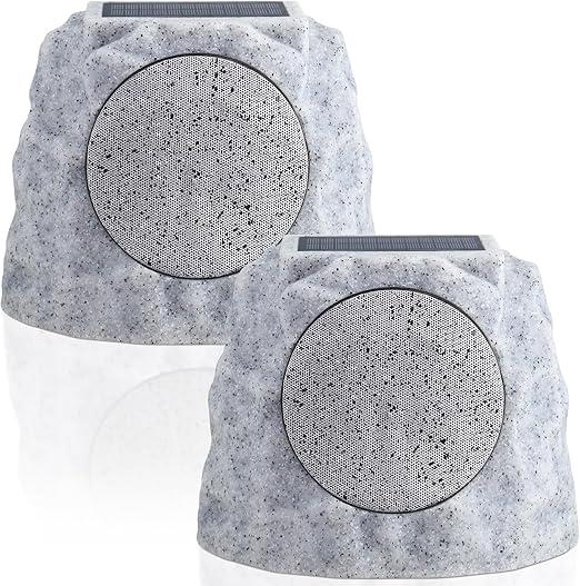 NiceBuy Solar Rock Speakers 2-Pack RGB