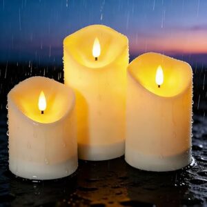 Nimiko 3-Pack Solar Flickering Candle Lights