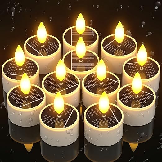 PChero 12-Pack Solar Tea Light Candles