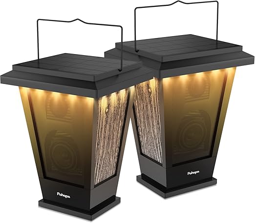 pohopa Solar Bluetooth Speakers 2-Pack Outdoor