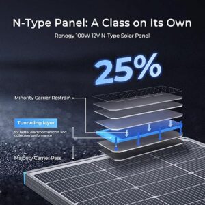 Renogy 100 Watt 12 Volt Solar Panel with N-Type Cells