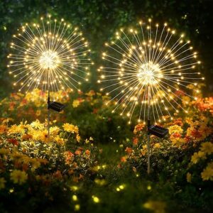 SEEWELUMI Solar Firework Lights 120LED 4-Pack for Trees