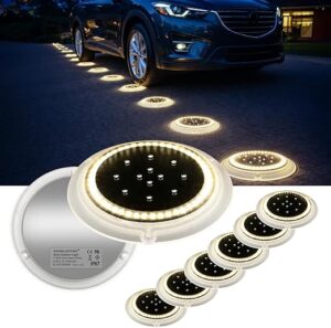 SHONELIGHTING Solar Driveway Disc Lights 8 Pack