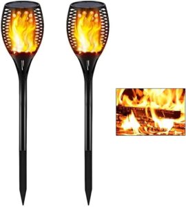 Solar Tiki Torch Lights 96 LED Dancing Flame