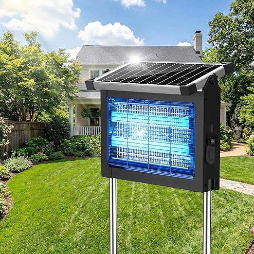 Solar Bug Zapper Outdoor 4500V Rechargeable High Voltage