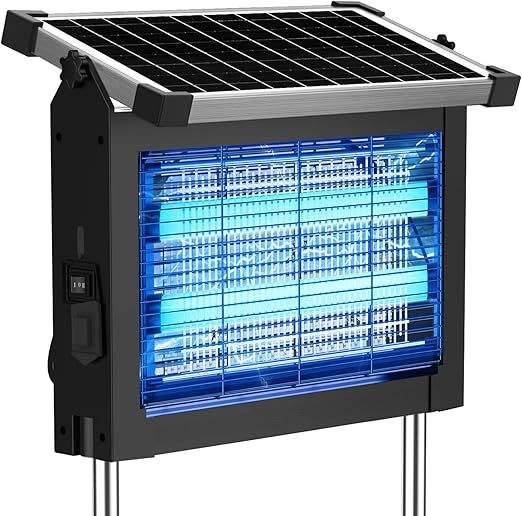Solar Bug Zapper 4500V with Panel Sensor and Extension Cord