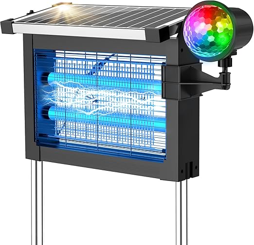 Solar Bug Zapper 4500V 2-in-1 with Projection Light