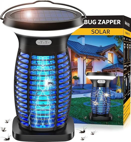 Solar Bug Zapper Outdoor Waterproof with LED Night Light