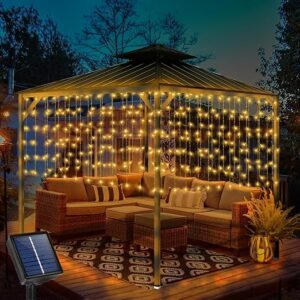 Solar Curtain Icicle Lights 32.8ft 300 LED