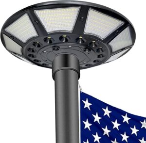 Solar Flagpole Light 566 LEDs 10,000mAh