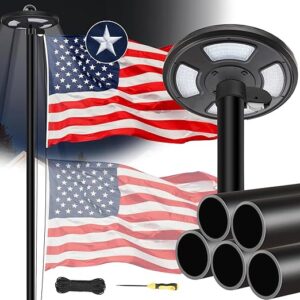 20FT Flag Pole Kit with Solar Light and American Flag