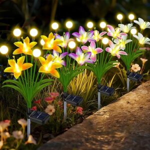 Solar Lily Flower Lights Upgraded