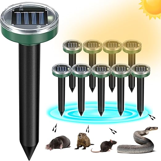 Solar Ultrasonic Mole Repellent Stakes 10 Pack