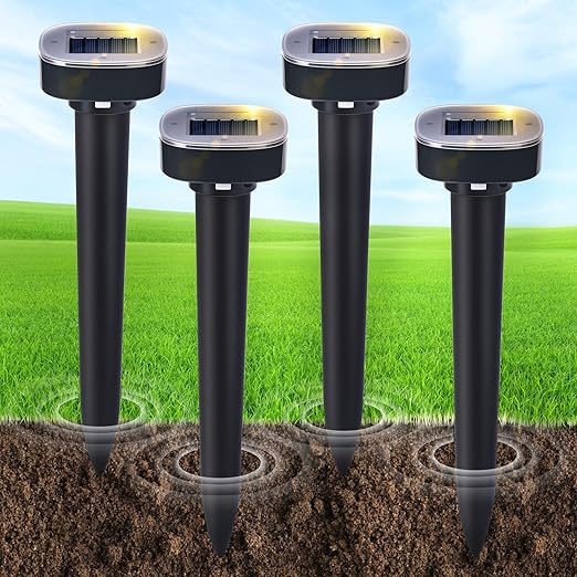 Solar Mole Repellent Stakes Multi-Pest 4 Pack