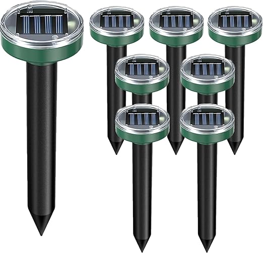 Solar Powered Mole and Snake Repellent Stakes 12 Pack