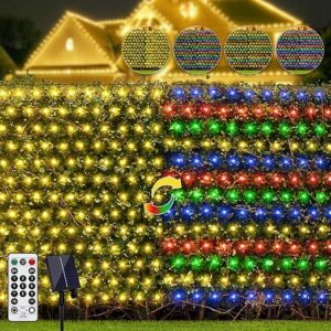 XCYNNS Solar Net String Lights 15x5ft 4-Color 200 LED