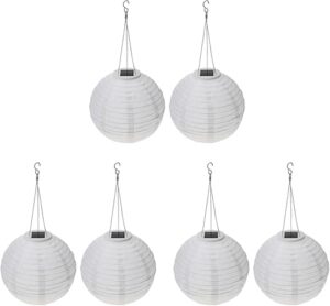Solar Round Lanterns with LED Candle Flicker