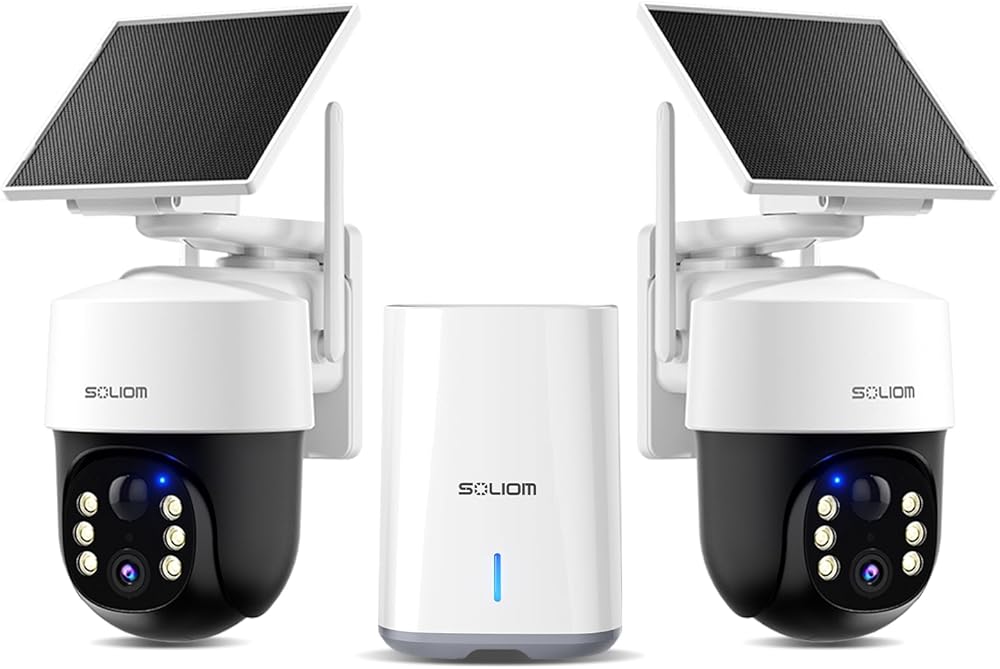 SOLIOM 4K Solar Security Camera 2-Pack