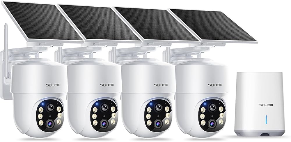 SOLIOM 5MP Solar Security Camera 4-Pack