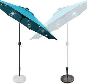 Solar Patio Umbrella with LED String Lights