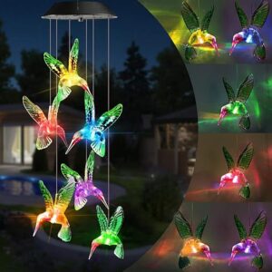 Toodour Solar Wind Chimes Hummingbird