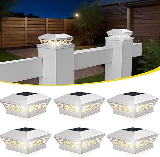 T-SUN Solar Post Cap Lights 6 Pack