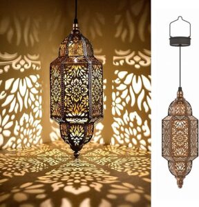 Twinkya 2-Pack Hanging Solar Moroccan Lanterns