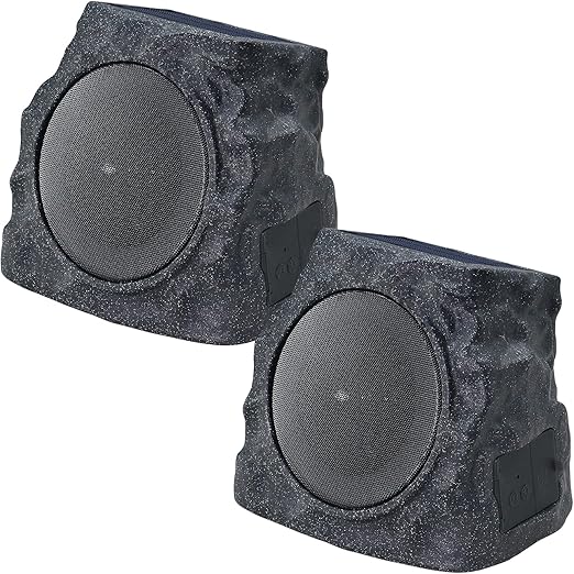 uuffoo 2-Pack Solar Rock Speakers IP44 Waterproof