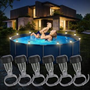 VICHTOP Solar Pool Lights (6-Pack for Frame Pools)
