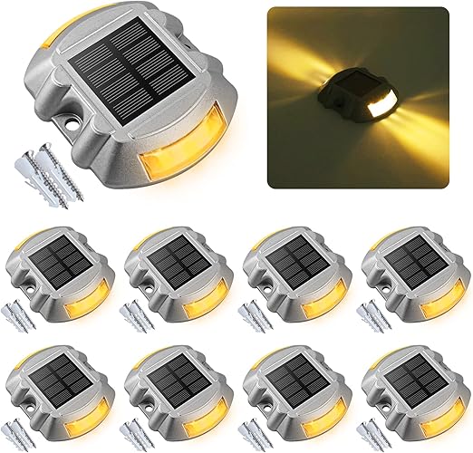 VOLISUN Solar Fence Lights 8 Pack