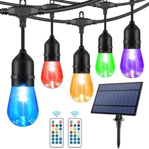 WENFENG 48FT RGB Solar String Lights Remote Control
