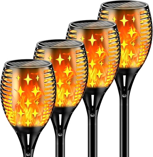 YoungPower Solar Outdoor Torch Lights (4-Pack)