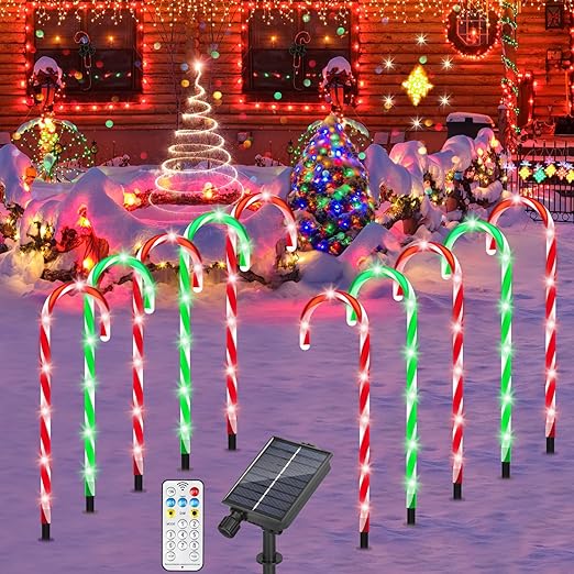 ZHAHA Solar Candy Cane Lights 8 Pack
