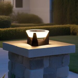 ZRJJMLAN 7.1 Inch Solar Post Pillar Cap Lights Outdoor