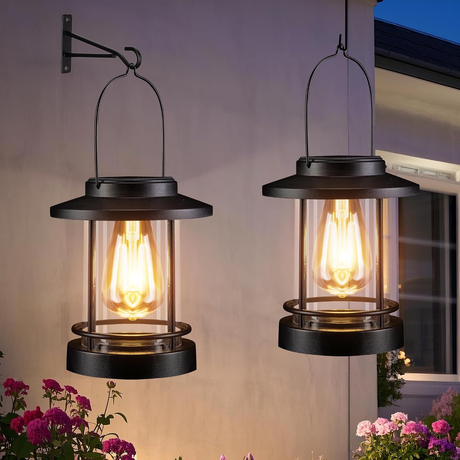 Extra-Large Hanging Solar Lanterns, 2-Pack, 6.3